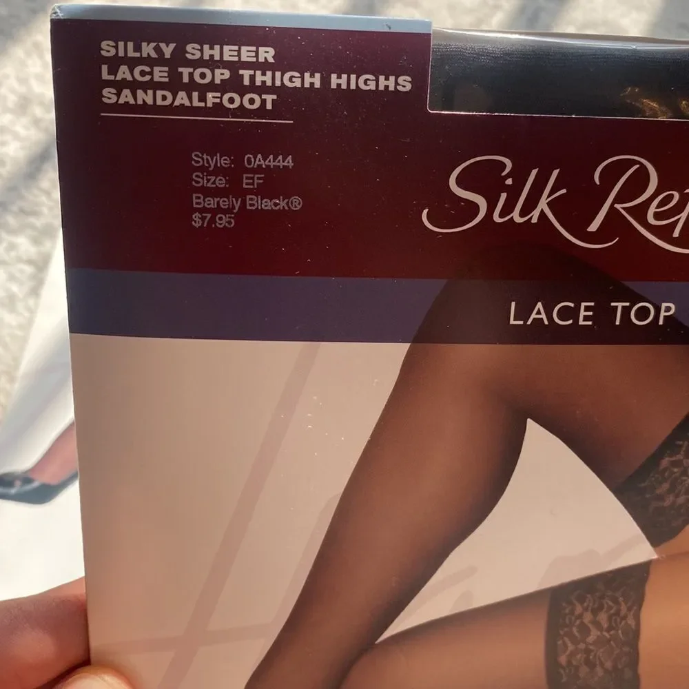 3 VTG Hanes Hosiery Silk Reflections Control‎ Top Pantyhose Sandalfoot size EF
